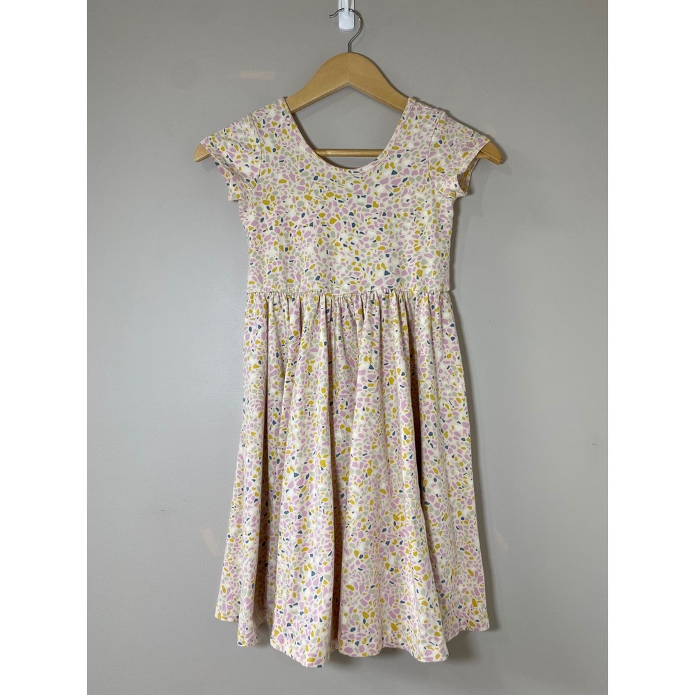 Alice + Ames Girls Size 10 Scoop Neck Twirl Dress Short‎ Sleeve Pink Cream